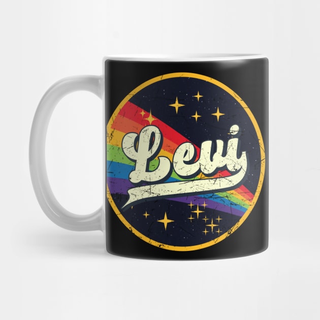 Levi // Rainbow In Space Vintage Grunge-Style by LMW Art